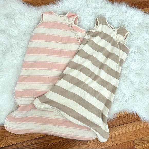 Burt's Bees Other - Burt’s Bees Baby Beekeeper Wearable Blankets — 2‑Pack, L + XL, neutral stripes